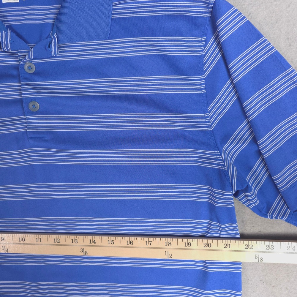Nike Golf Dri Fit Blue White Stripe Polo Shirt Mens Large - Picture 7 of 11